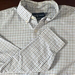 Ralph Lauren Classic Fit Check Plaid Long Sleeve Button Up Shirt Size L Normcore